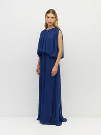 Alden Dress (Georgette Yoryu) Cobalt