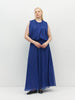 Juliette Hogan Alden Dress (Georgette Yoryu) Cobalt is an elegant event dress. A sleeveless, maxi style with soft draping.