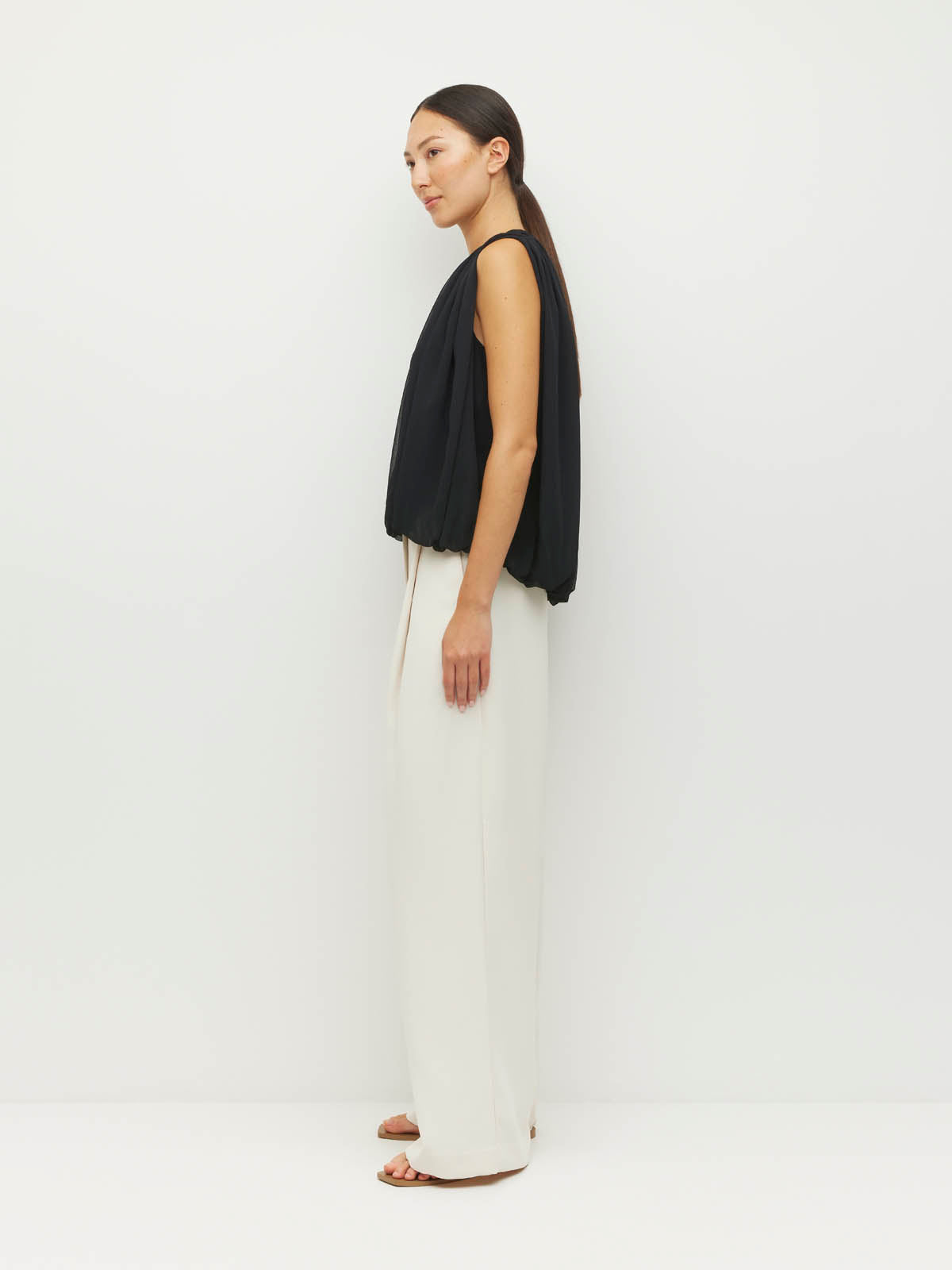 Calder Top (Georgette Yoryu) Black