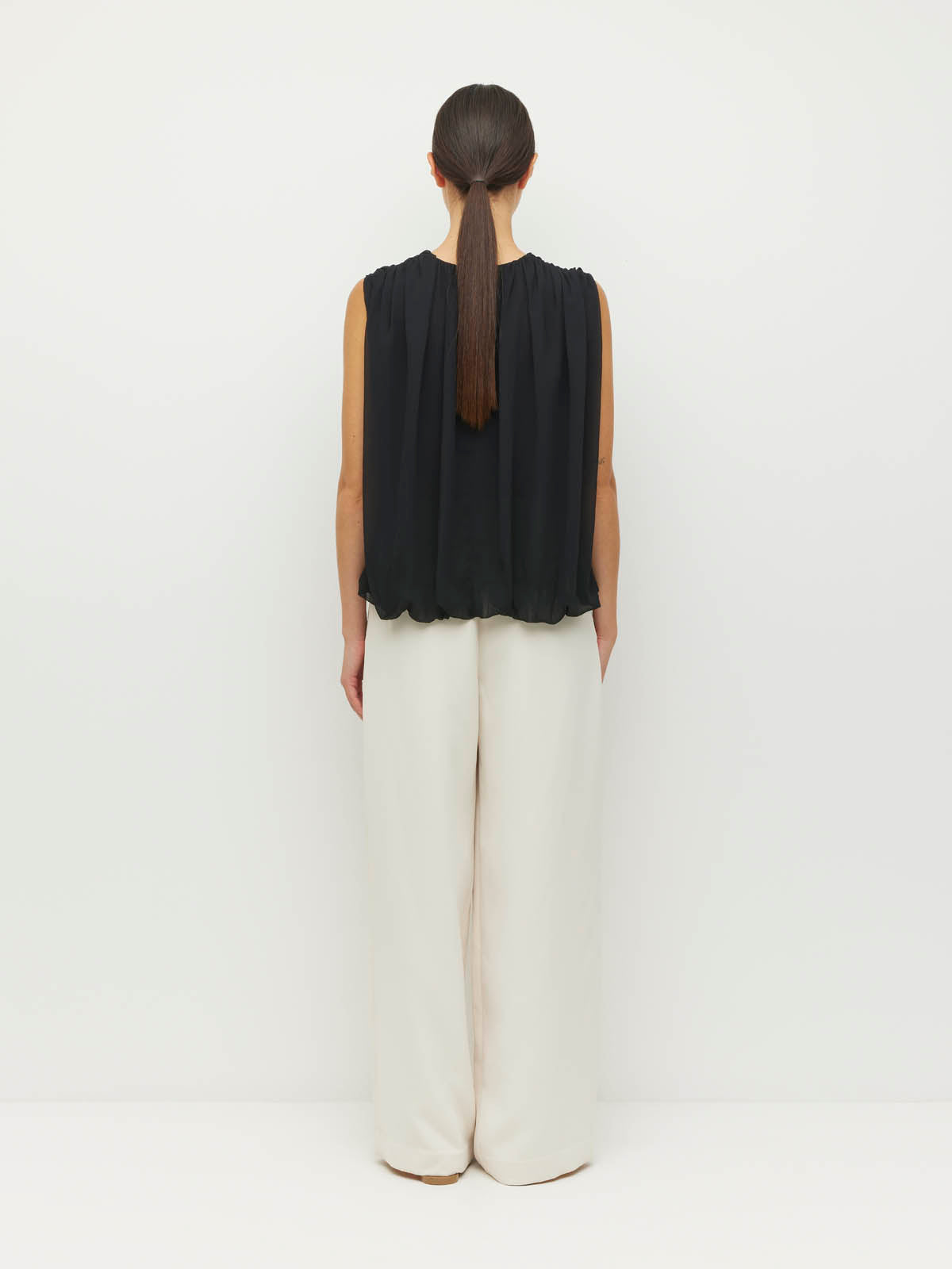 Calder Top (Georgette Yoryu) Black