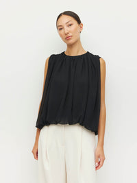 Calder Top (Georgette Yoryu) Black