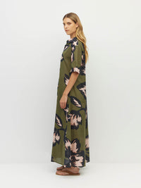 Isle Shirtdress (Grand Flora Cotton) Forest Bloom