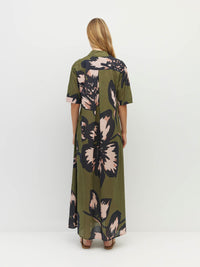 Isle Shirtdress (Grand Flora Cotton) Forest Bloom