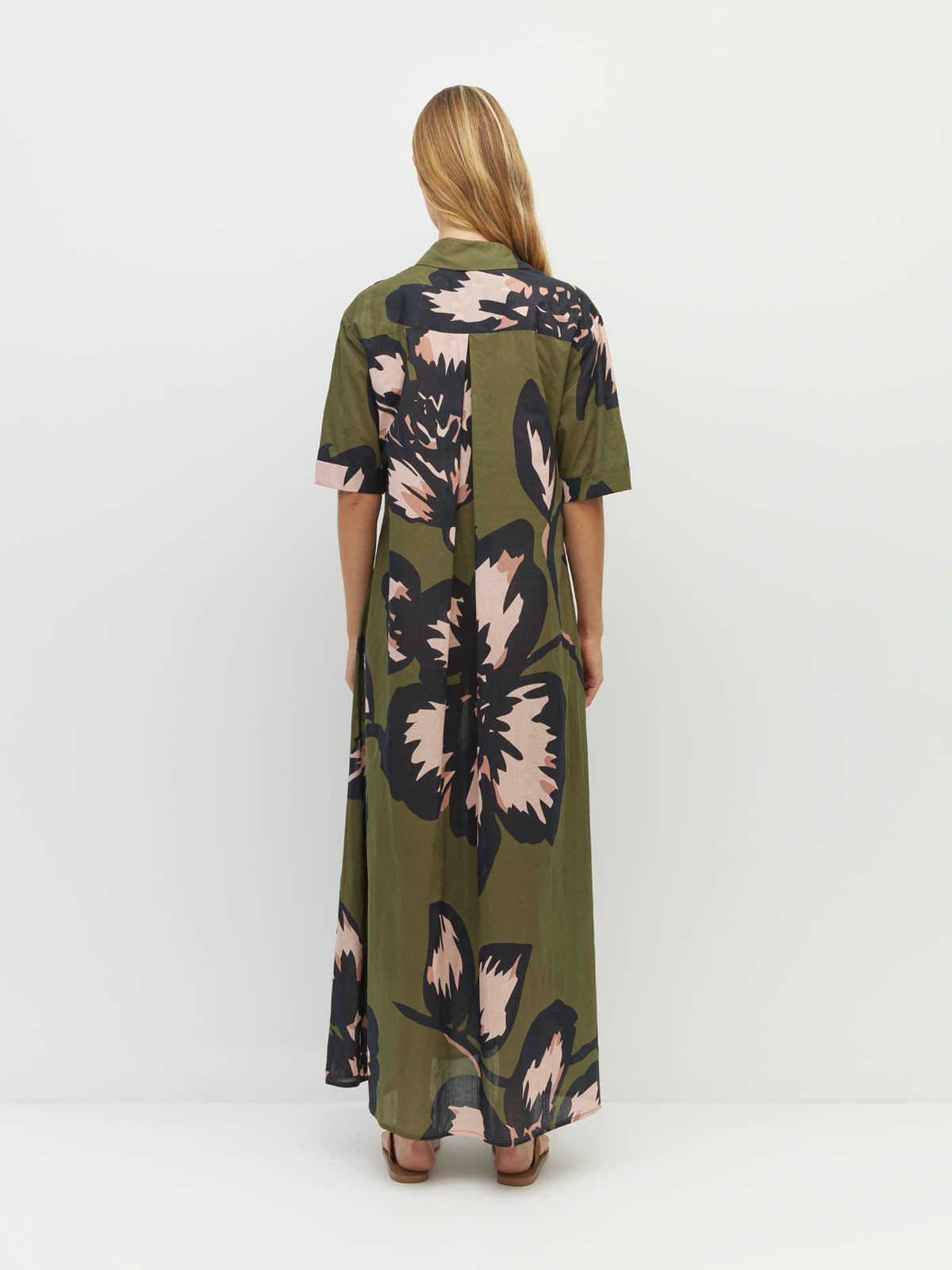 Isle Shirtdress (Grand Flora Cotton) Forest Bloom