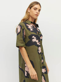 Isle Shirtdress (Grand Flora Cotton) Forest Bloom