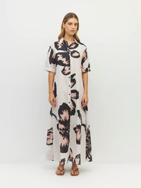 Isle Shirtdress (Grand Flora Cotton) Ivory Bloom