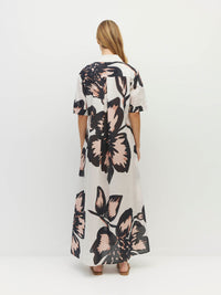 Isle Shirtdress (Grand Flora Cotton) Ivory Bloom