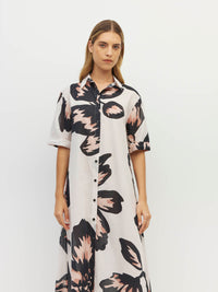 Isle Shirtdress (Grand Flora Cotton) Ivory Bloom