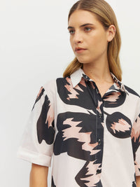 Isle Shirtdress (Grand Flora Cotton) Ivory Bloom