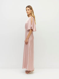 Dahlia Dress (Heavy Satin) Powder Pink
