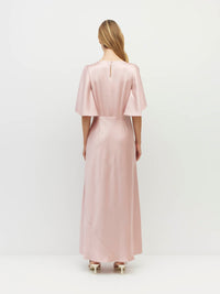 Dahlia Dress (Heavy Satin) Powder Pink
