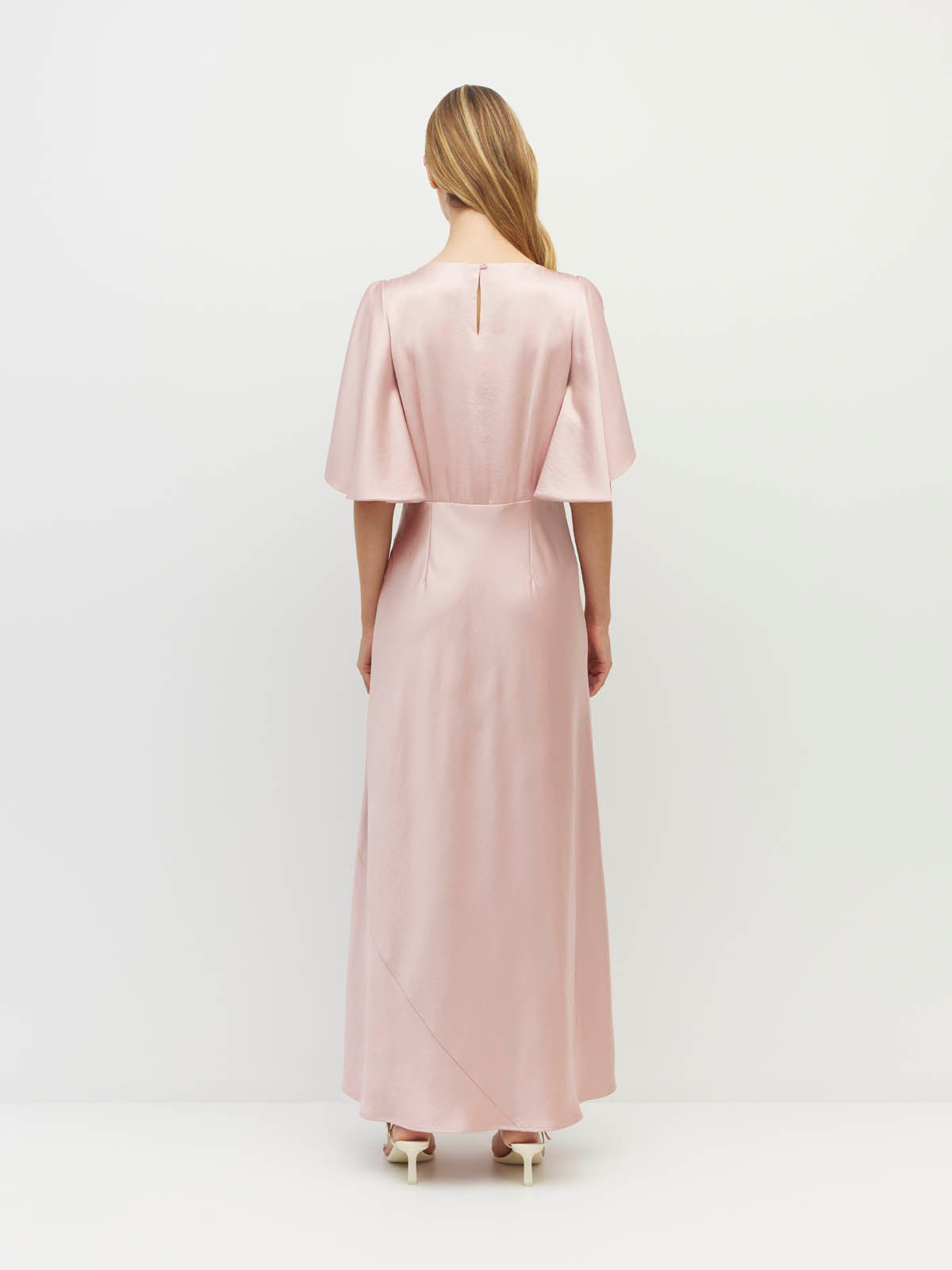 Dahlia Dress (Heavy Satin) Powder Pink