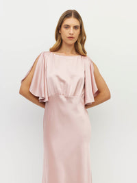 Dahlia Dress (Heavy Satin) Powder Pink