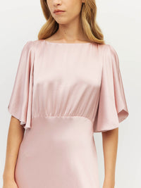 Dahlia Dress (Heavy Satin) Powder Pink