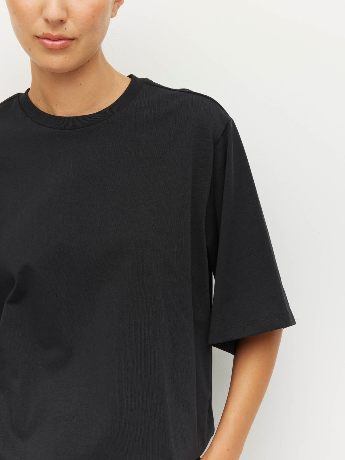 Elasticated Boyfriend T (Knit Cotton) Black