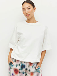 Elasticated Boyfriend T (Knit Cotton) White