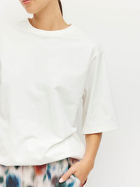 Elasticated Boyfriend T (Knit Cotton) White