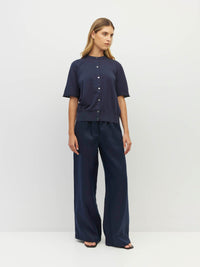 Twin T Cardi (Light Cotton Knit) Slate Blue
