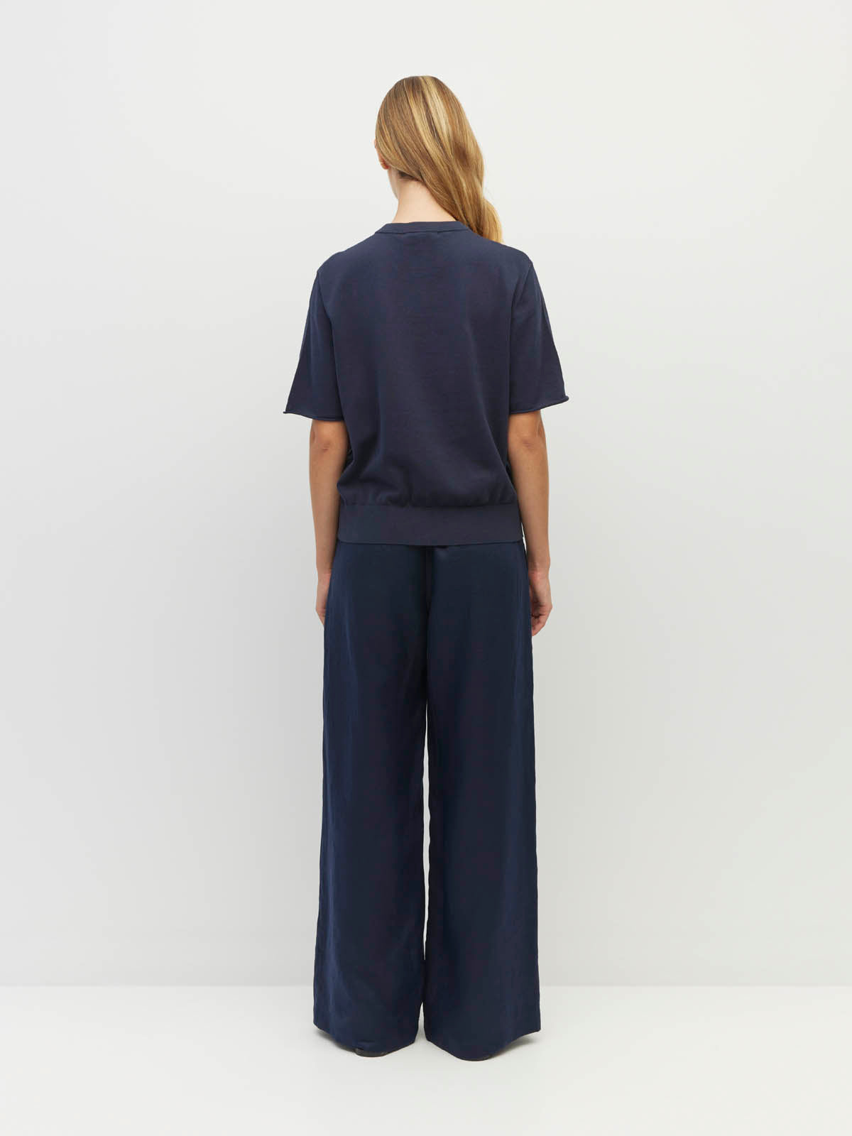 Twin T Cardi (Light Cotton Knit) Slate Blue