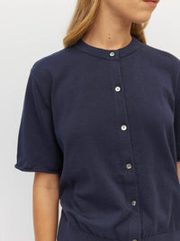 Twin T Cardi (Light Cotton Knit) Slate Blue