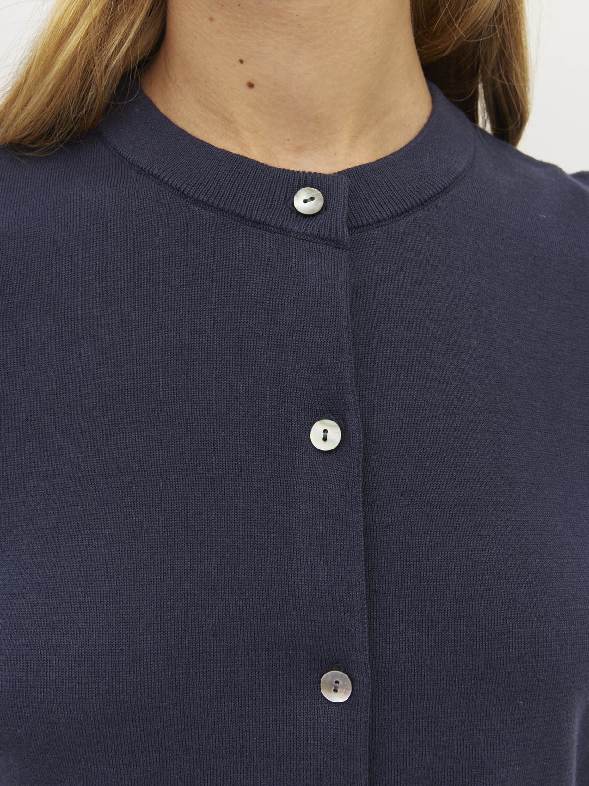 Twin T Cardi (Light Cotton Knit) Slate Blue