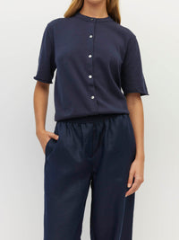 Twin T Cardi (Light Cotton Knit) Slate Blue