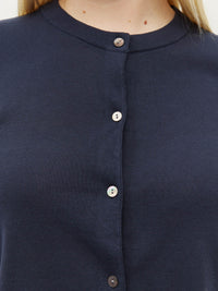 Twin T Cardi (Light Cotton Knit) Slate Blue