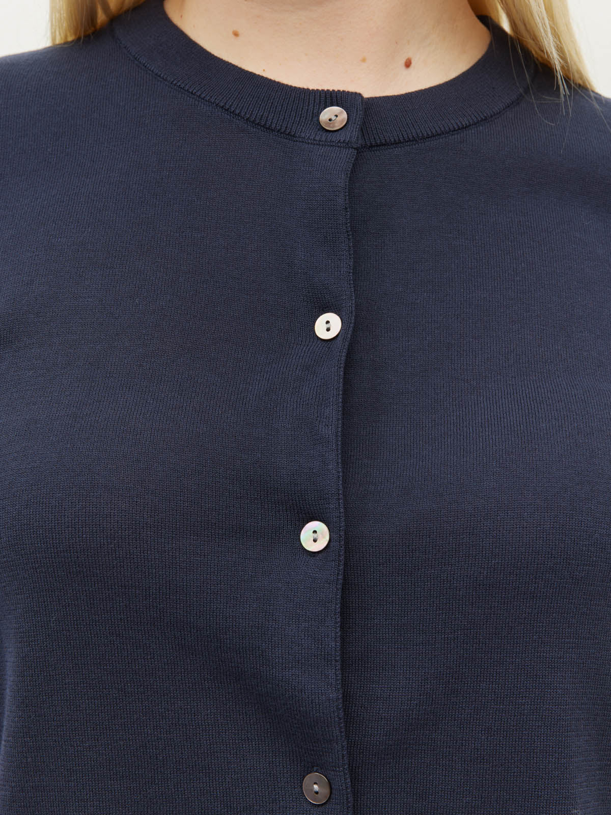 Twin T Cardi (Light Cotton Knit) Slate Blue