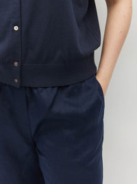 Twin T Cardi (Light Cotton Knit) Slate Blue