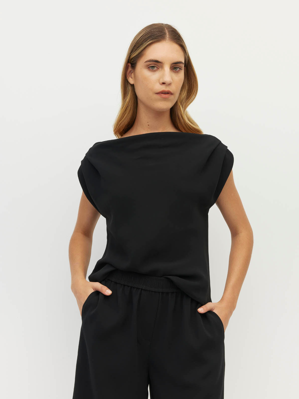 Monaco Top (Luxe Suiting) Black