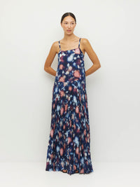 Betty Pleat Dress (Rosette Haze Crepe) Night Fall