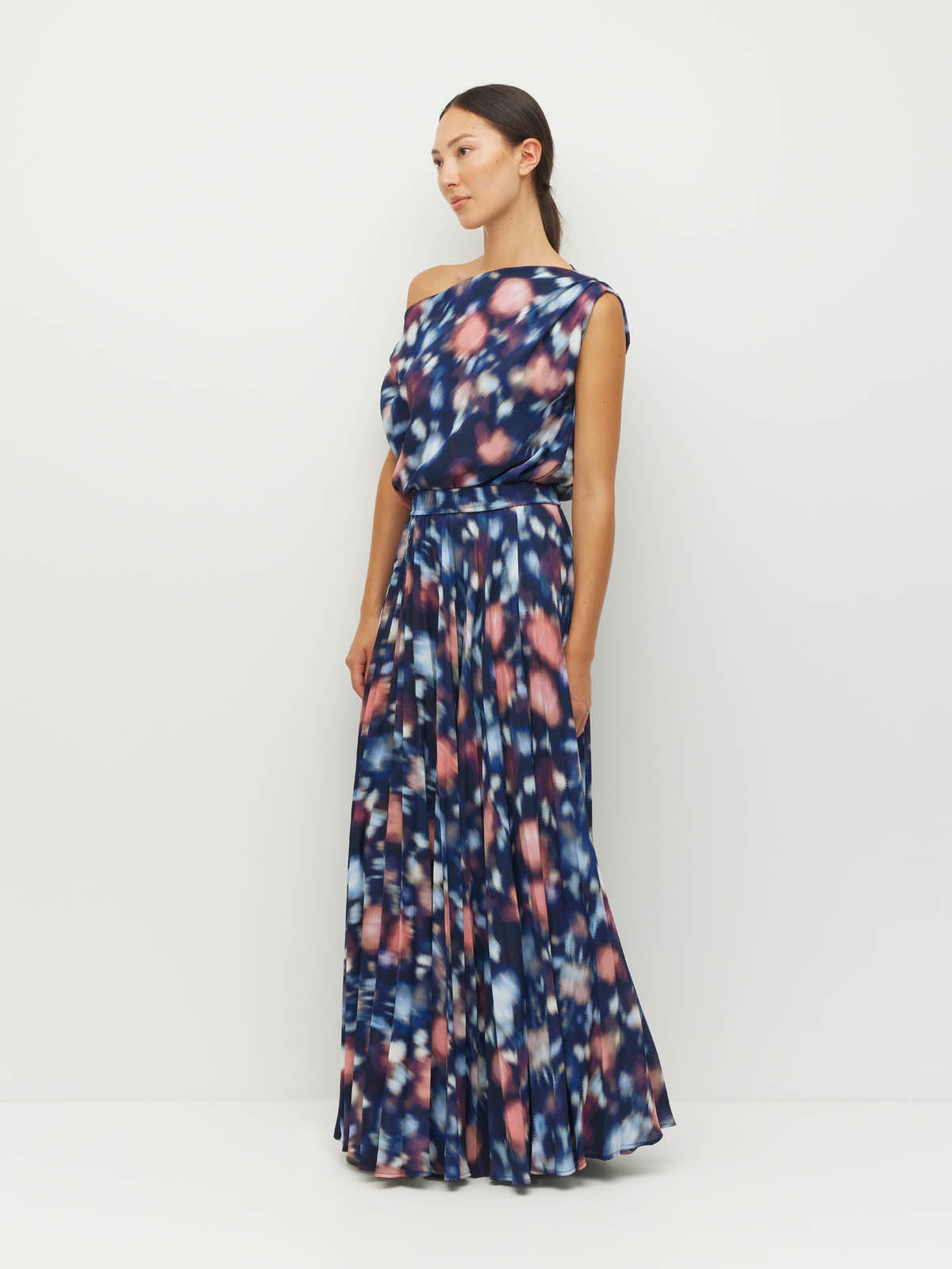 Evangeline Skirt (Rosette Haze Crepe) Night Fall
