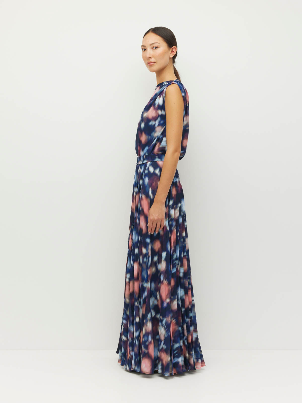 Evangeline Skirt (Rosette Haze Crepe) Night Fall