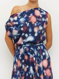Evangeline Skirt (Rosette Haze Crepe) Night Fall