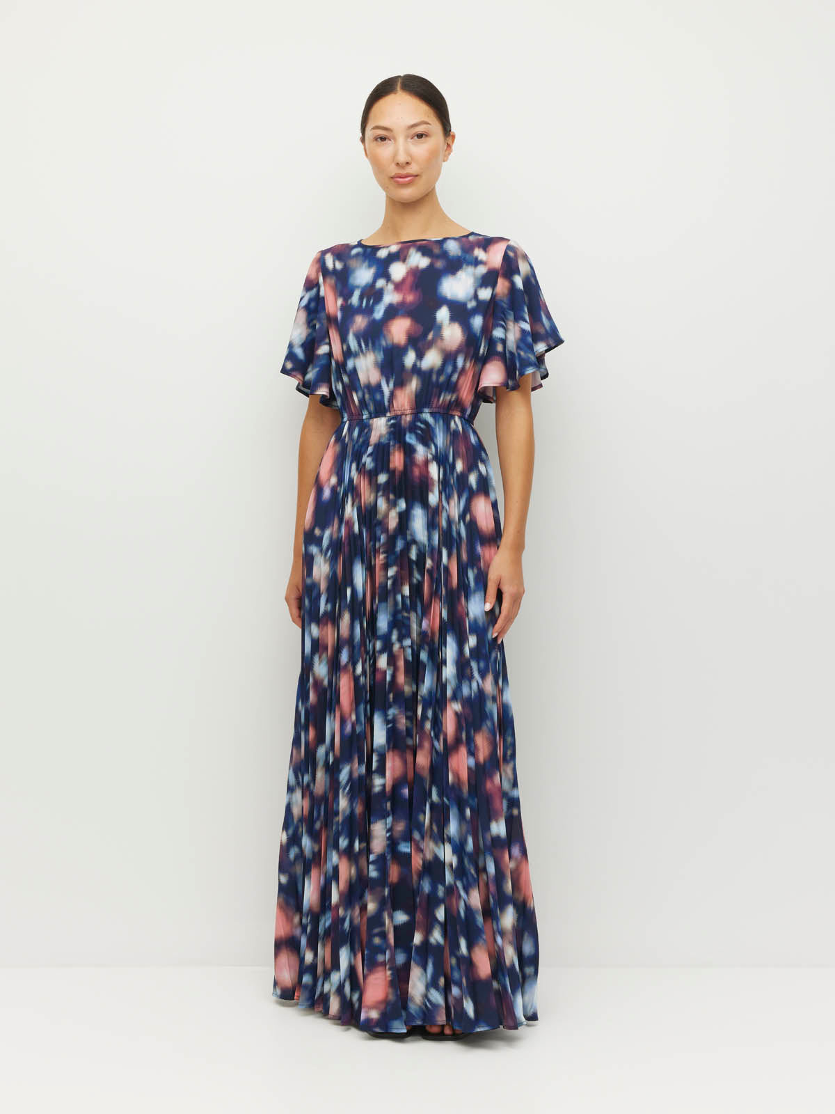 Marais Dress (Rosette Haze Crepe) Night Fall