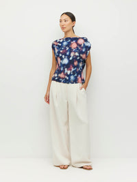 Monaco Top (Rosette Haze Crepe) Night Fall