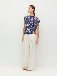 Monaco Top (Rosette Haze Crepe) Night Fall
