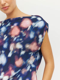 Monaco Top (Rosette Haze Crepe) Night Fall