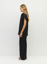Eleanor Shirt (Soft Stripe Broderie) Black