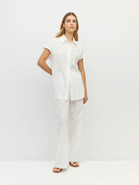 Eleanor Shirt (Soft Stripe Broderie) White