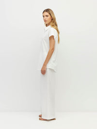 Eleanor Shirt (Soft Stripe Broderie) White