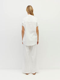 Eleanor Shirt (Soft Stripe Broderie) White