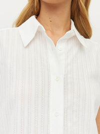 Eleanor Shirt (Soft Stripe Broderie) White