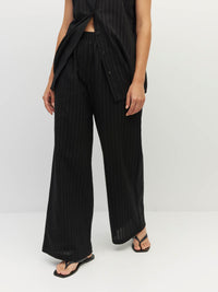 Koa Trouser (Soft Stripe Broderie) Black