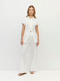 Koa Trouser (Soft Stripe Broderie) White