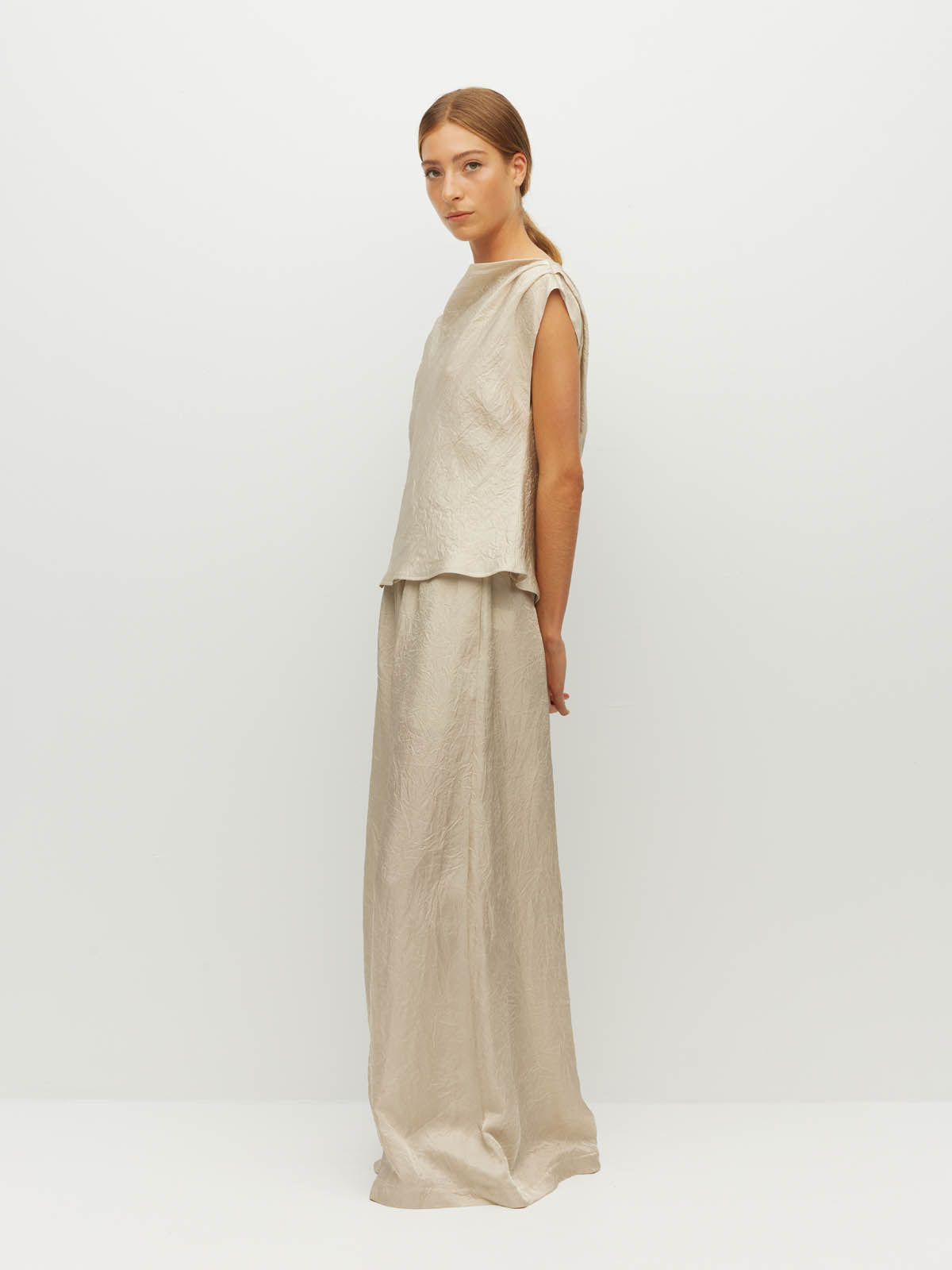 Monaco Top (Soft Matte Satin) Champagne Crush