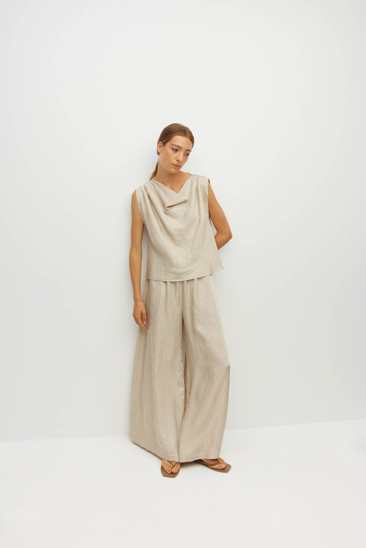 Monaco Top (Soft Matte Satin) Champagne Crush