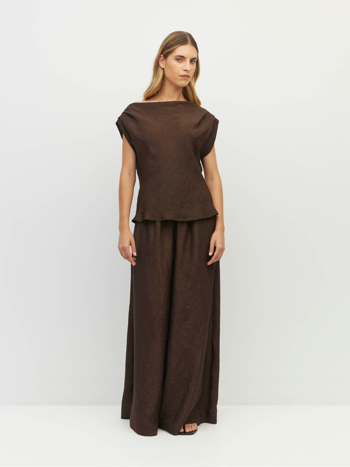 Palazzo Pant (Soft Matte Satin) Chocolate Crush