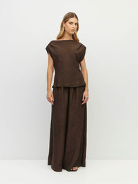 Monaco Top (Soft Matte Satin) Chocolate Crush