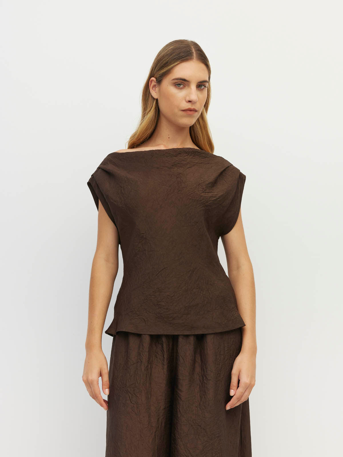 Monaco Top (Soft Matte Satin) Chocolate Crush